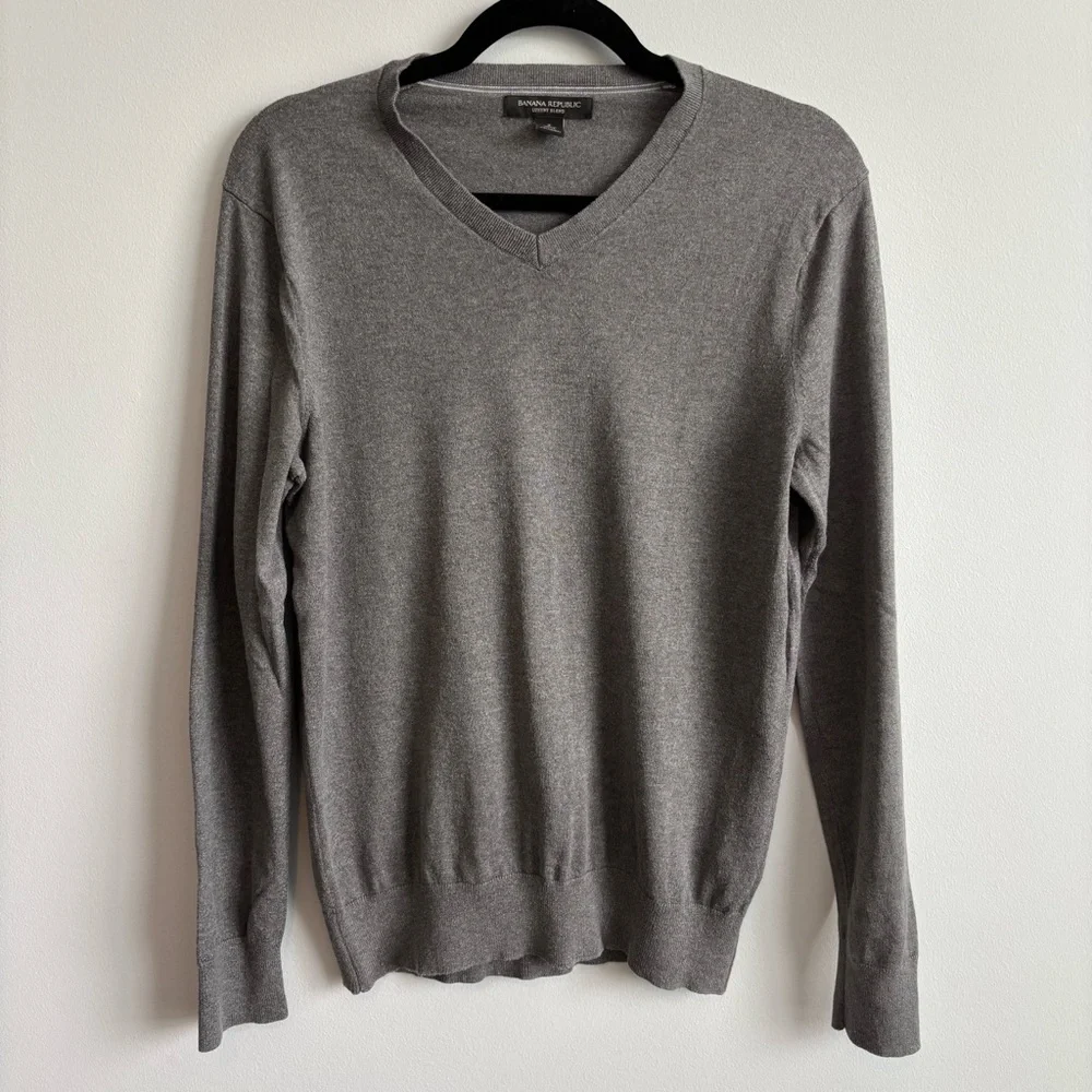 Banana Republic Charcoal V-Neck Sweater